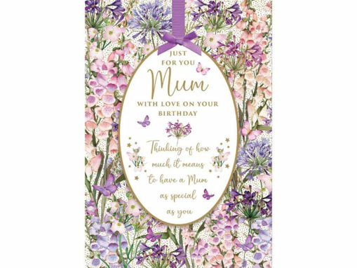 Picture of JUST FOR YOU MUM BIRTHDAY CARD WITH REMOVABLE KEEPSAKE